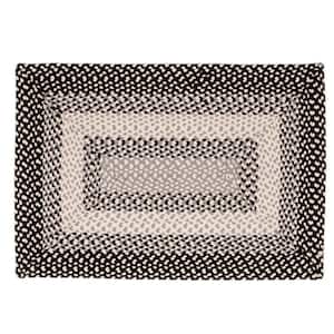 Waterbury Rectangle Black and Gray 4 ft. X 6 ft. Cotton Braided Area Rug