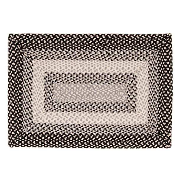 Super Area Rugs Waterbury Rectangle Black and Gray 4 ft. X 6 ft. Cotton Braided Area Rug