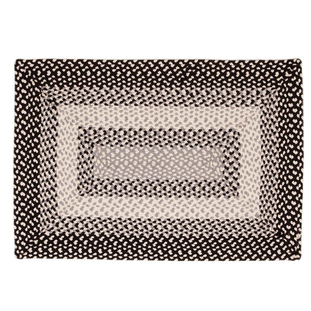 Super Area Rugs Waterbury Rectangle Black and Gray 5 ft. X 8 ft. Cotton