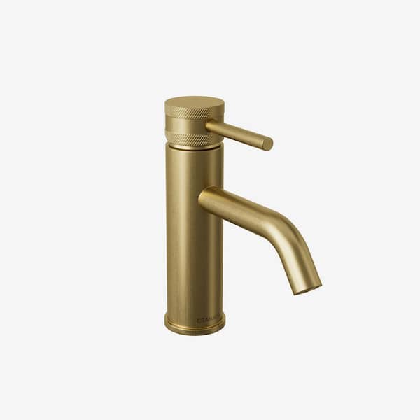 ANGELSEY Single Hole Single Handle Bathroom Faucet with Pop-up Drain in Brushed Gold