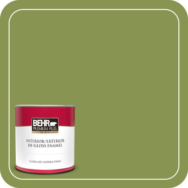 BEHR PREMIUM PLUS 1 qt. #M350-6 Frog Hi-Gloss Enamel Interior/Exterior Paint & Primer