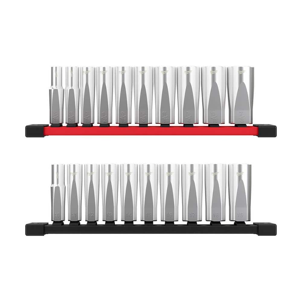 Milwaukee 3/8 in. Drive SAE and METRIC Deep Well 6-Point Socket Set  (20-Piece) 48-22-9405-48-22-9505 - The Home Depot