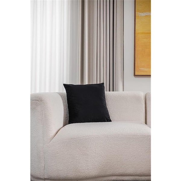 QUAFOO 2-Pack Black Velvet Pillow Covers 22x22 Inch - Luxury Soft Square Cushion Covers With Zipper