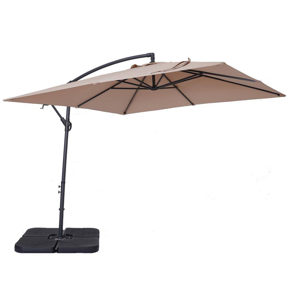 8.2 ft. x 8.2 ft. Square Cantilever Patio Umbrella in Sand Color with Umbre