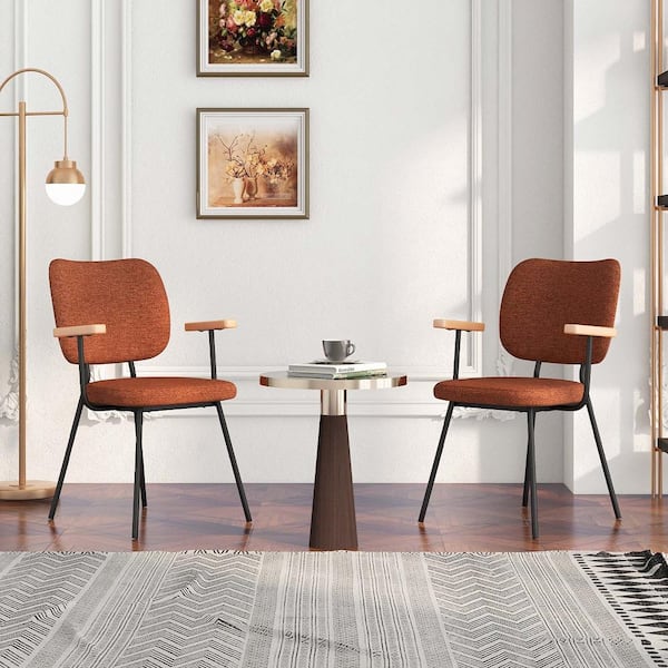 Orange fabric dining discount chairs