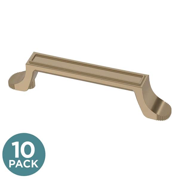 10-Pack Structured Column 3-3/4 in. (96 mm) Traditional Champagne Bronze Cabinet Drawer Pulls