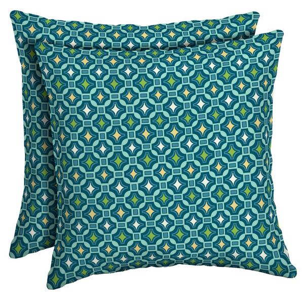 ARDEN SELECTIONS 16 x 16 Alana Tile Square Outdoor Throw Pillow (2-Pack)