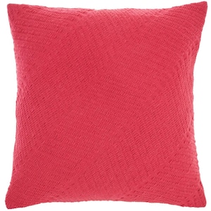 Lifestyles Hot Pink Chevron 18 in. x 18 in. Throw Pillow