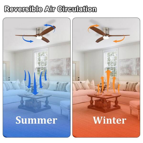 Jushua 52 in. Dark Walnut Nickel Reversible DC Motor Ceiling Fan Jushua 52 in. Dark Walnut Nickel Reversible DC Motor Ceiling Fan