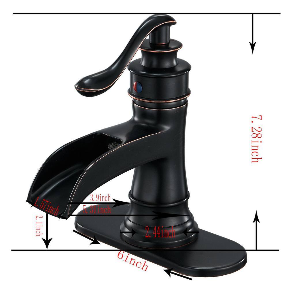Oil Rubbed Bronze Single Handle Bathroom Faucet with Drain Kit