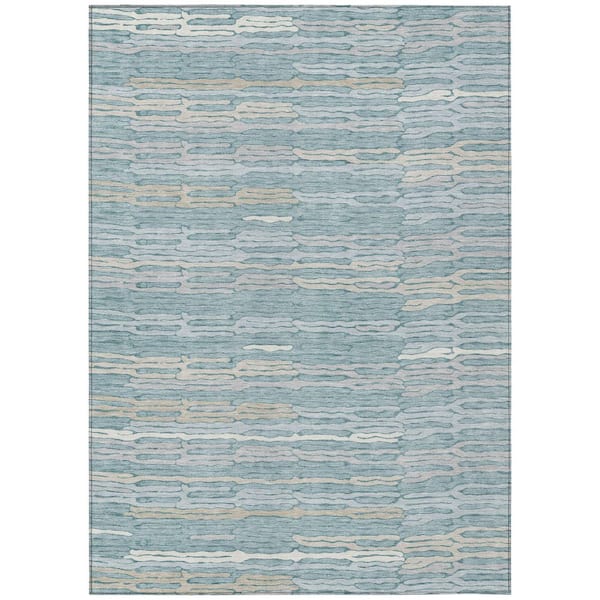 Chantille Machine Washable Indoor/Outdoor Abstract ACN3114 Sky 10 ft. x 14 ft. Area Rug