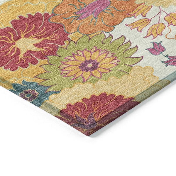 Chantille Machine Washable Indoor/Outdoor Abstract ACN2293 Ivory 8 ft. x 10 ft. Area Rug