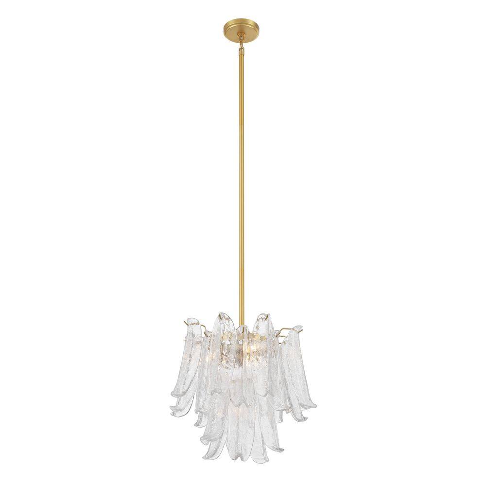 Regent 60-Watt 4-Light Legacy Brass Chandelier with Clear Crackled Glass Shades, No Bulbs Included price history on PriceWatchPro