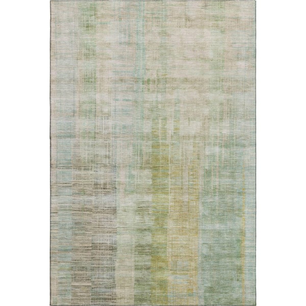 Mayfield Premium Machine Washable Abstract AMF2153 Linen 9 ft. x 12 ft. Area Rug