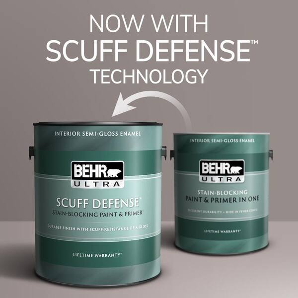 Behr Ultra 1 Gal M240 2 Pinch Of Pearl Extra Durable Semi Gloss Enamel Interior Paint Primer The Home Depot