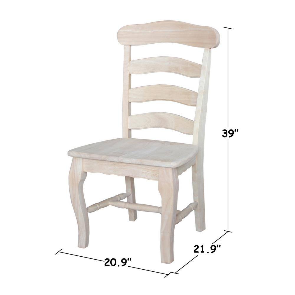 White Wood Ladderback Slat Side Chair Set