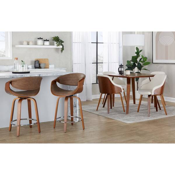 Sefr / ボトム/32/--/BRW/無地 Lumisource Symphony 24 in. Espresso Faux Leather, Walnut Wood and