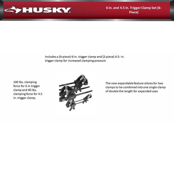 6 in. and 4.5 in. Trigger Clamp Set (6-Piece)