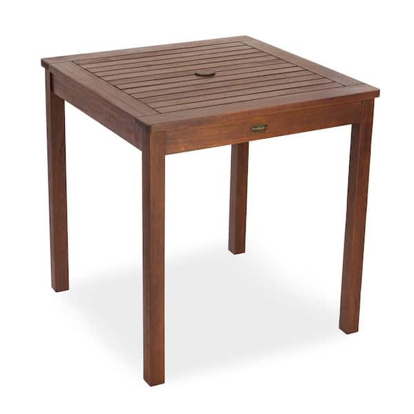 Evergreen Enterprises 28 in. Square Eucalyptus Wood Outdoor Bistro Table