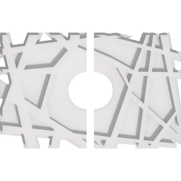 Ekena Millwork 14 in. x 9.37 in. x 1 in. Novo Architectural Grade PVC Contemporary Ceiling Medallion (2-Piece)