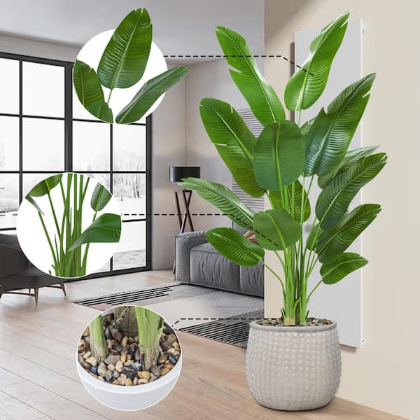 84 in. Artificial Green Indoor/Outdoor Bird of Paradise Faux Plant