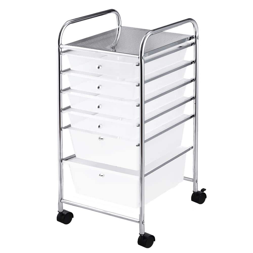 6 Drawer Steel Rolling Storage Cart Scrapbook Paper Office Organizer Clear price history on PriceWatchPro