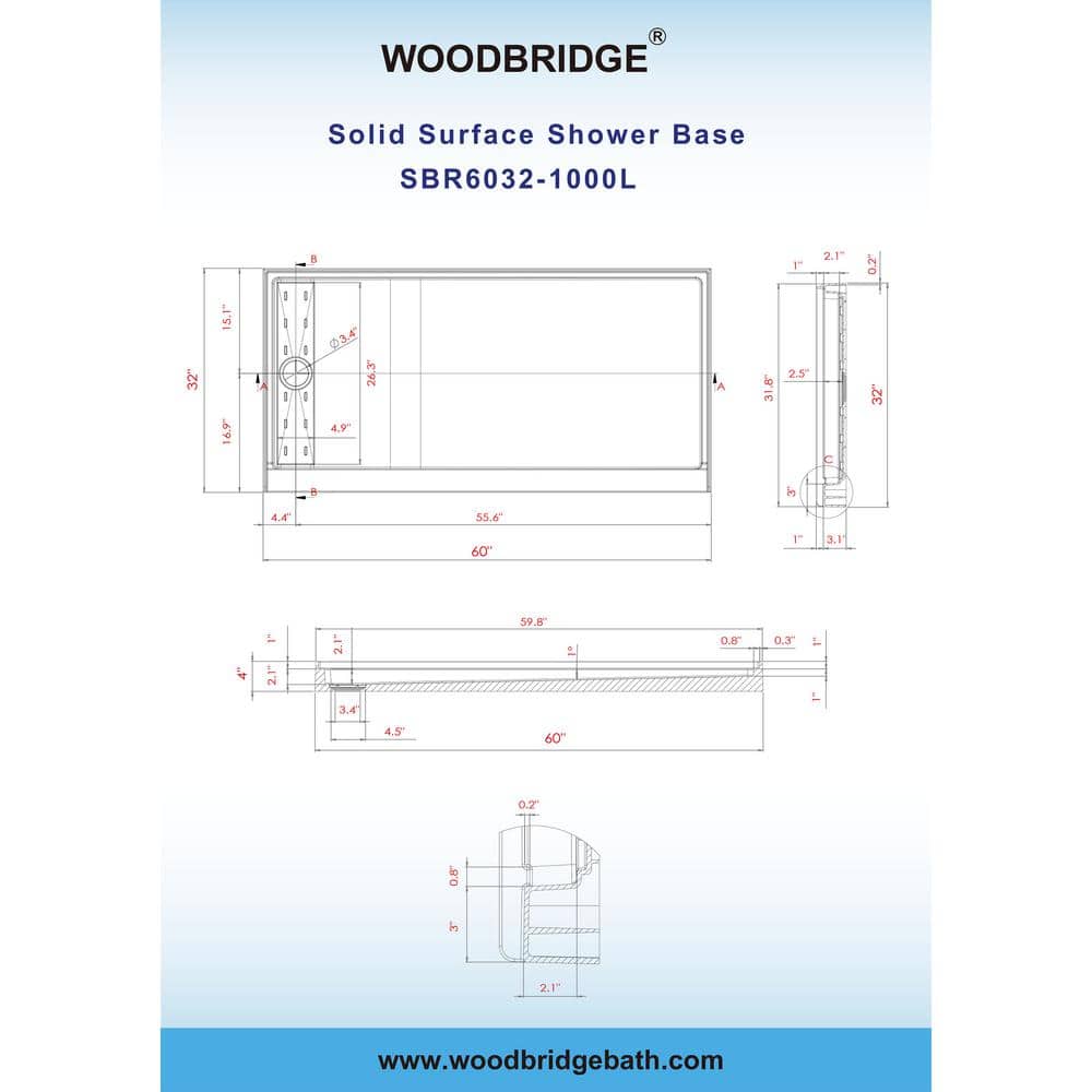 60'' White and Nickel Rectangular Alcove Shower Kit