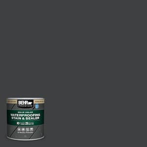 8 oz. #HDC-MD-04 Totally Black Solid Color Waterproofing Exterior Wood Stain and Sealer Sample