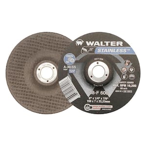 Stainless 6 in. x 7/8 in. Arbor x 1/4 in. T27 A-30-SS Grinding Wheel for Stainless (25-Pack)