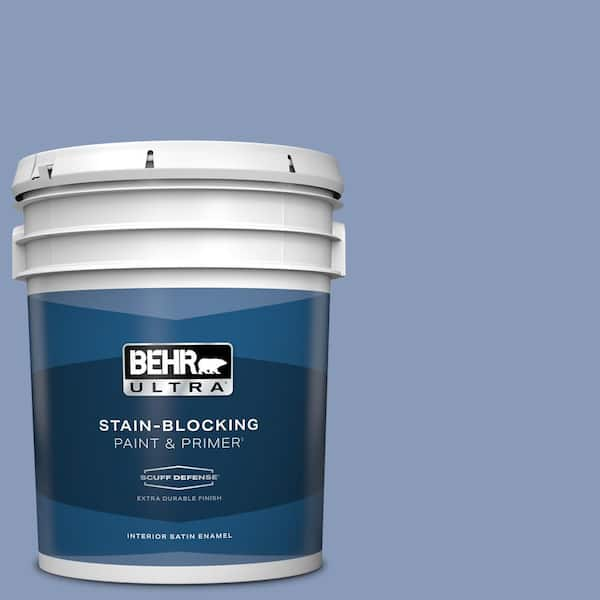 BEHR ULTRA 5 gal. #610D-5 Blueberry Popover Extra Durable Satin Enamel Interior Paint & Primer