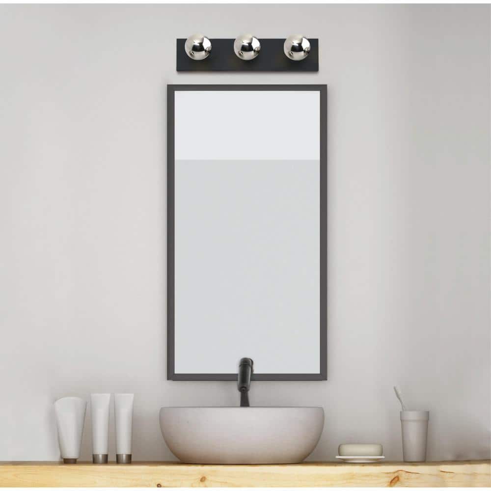 Sleek Matte Black 18" Direct Wired Dimmable Vanity Light Fixture