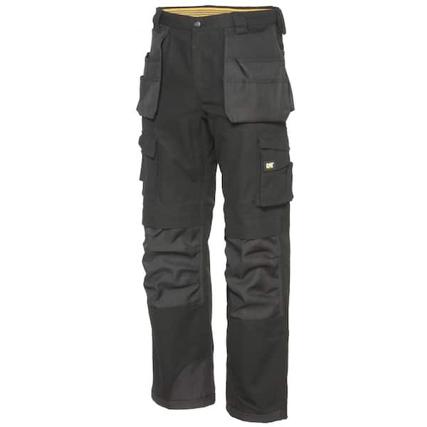 Caterpillar Trademark Men's 34 in. W x 34 in. L Black Cotton/Polyester Canvas Heavy Duty Cargo Work Pant