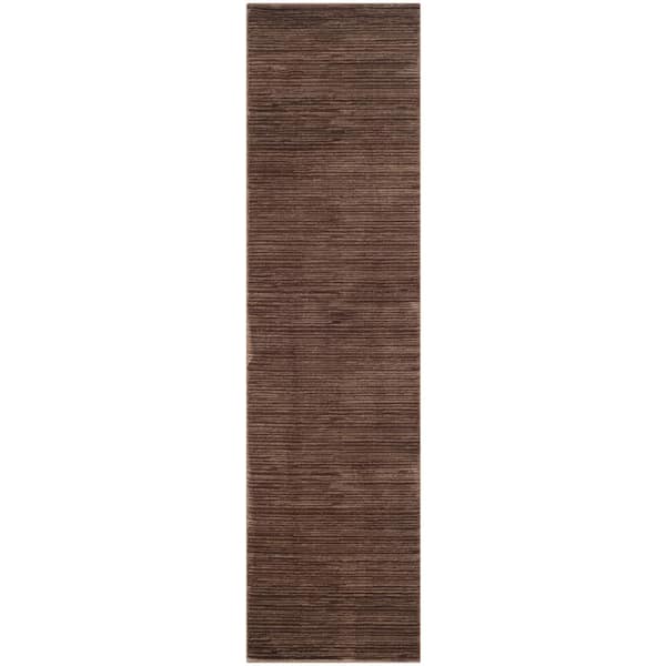 Vision Brown 2 ft. x 6 ft. Solid Marle Runner Rug