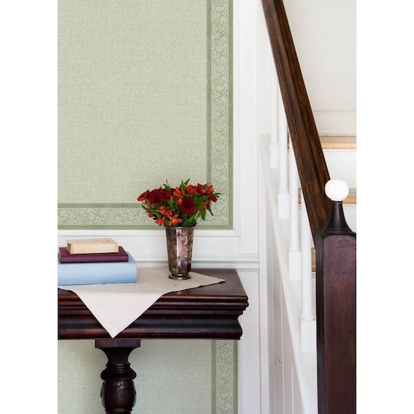 Carved Floral Green Trim Wall Border