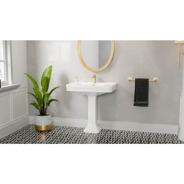 DreamLine Aqua 32 in. L x 22 in. W Pedestal Bathroom Sink Base in