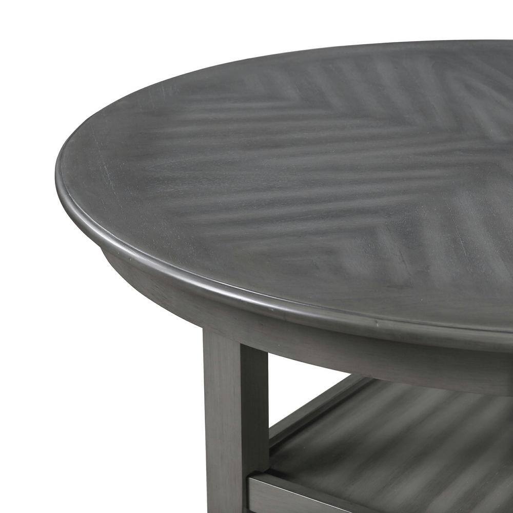 Cori Gray Round Wood Counter Dining Set with 4 Chairs