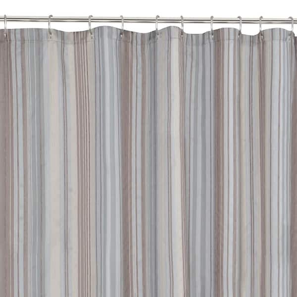 STRIPED FABRIC SHOWER CURTAIN  by MAYTEX SIZE 72"X 72" NEW IN BAG 