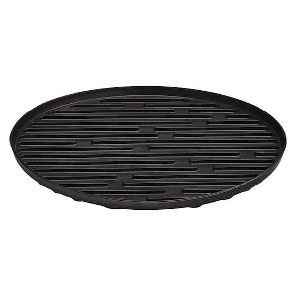 6.48 in. W x 0.38 in. H Black Resin Indoor Plant Saucer (3-Pack)