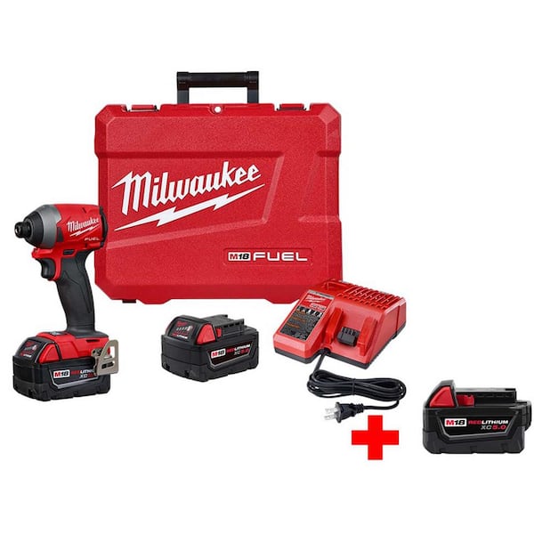 Milwaukee M18 FUEL 18V Lithium-Ion Brushless Cordless 1/4 in. Hex Impact Driver Kit with 5.0 Ah Battery