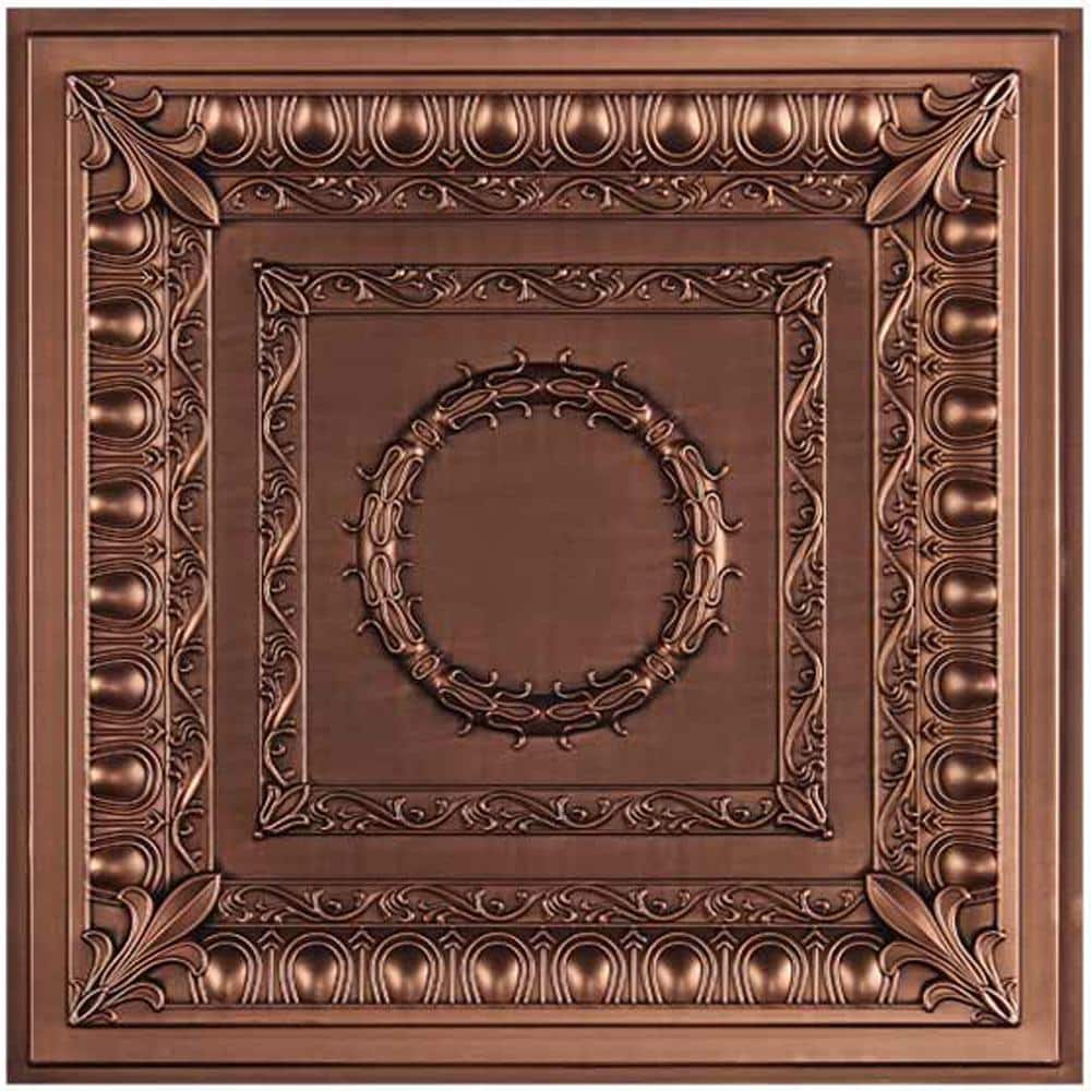 Antique Bronze 2x2 Faux Tin Vinyl Ceiling Tile