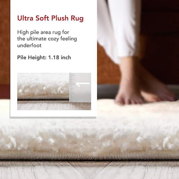 Jocelyn Carved Tribal Shag White 9 ft. x 12 ft. Area Rug