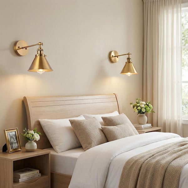 Parrot Uncle Rhem 7 in. 1-Light Brass Gold Wall Sconce Light