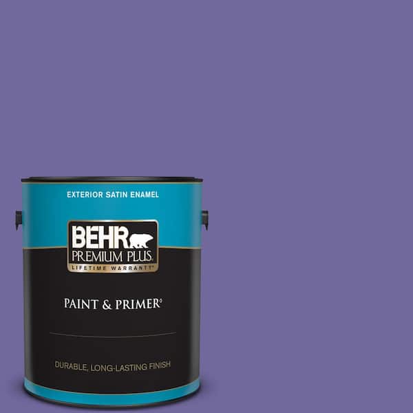 BEHR PREMIUM PLUS 1 gal. #630B-7 Pandora Satin Enamel Exterior Paint & Primer
