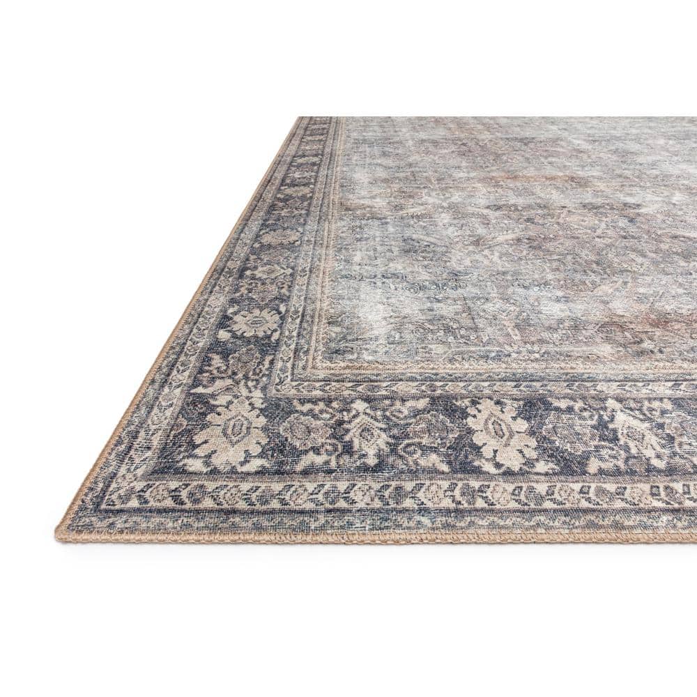 Wynter Oriental Grey Charcoal Synthetic Area Rug 3'6" x 5'6"