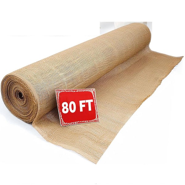 40 x 80ft High Density Burlap Tree Wrap Multipurpose Jute Fiber Fabric for Gardening, Weed Barrier, Crafts, Decor