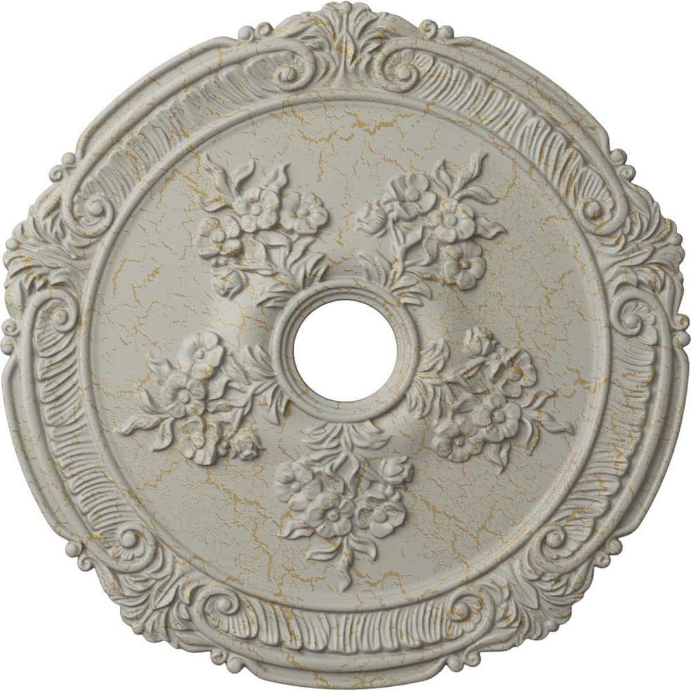 26-Inch Hand-Painted Cream Polyurethane Ceiling Medallion