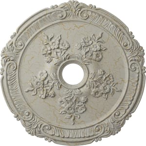 1-1/2 in. x 26 in. x 26 in. Polyurethane Attica with Rose Ceiling Medallion, Pot of Cream Crackle