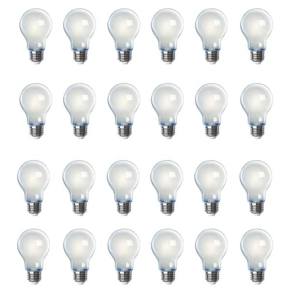 Feit Electric 60-Watt Equivalent A19 Dimmable Filament CEC 90 CRI White Glass E26 Medium Base LED Light Bulb, Daylight 5000K (24-Pack)
