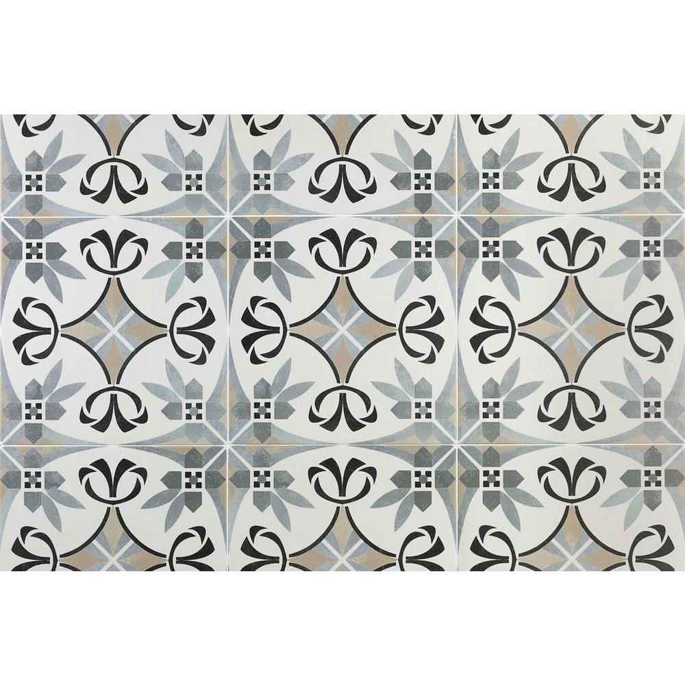 Anabella 9" x 9" Matte Porcelain Patterned Tile