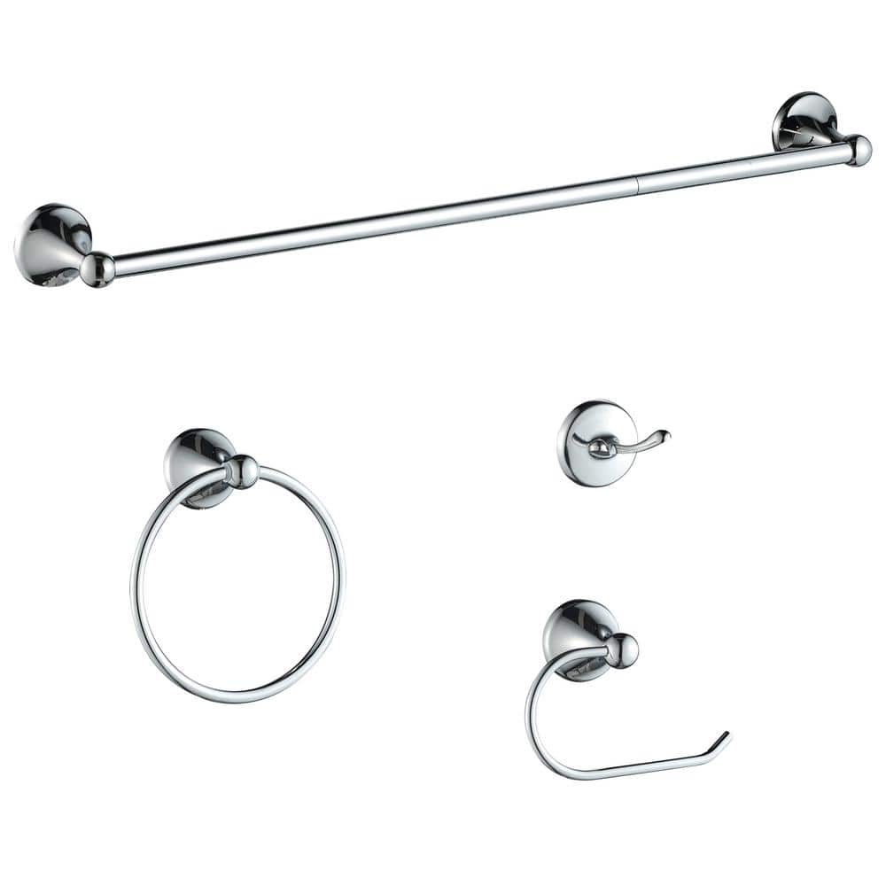 4-Piece Bath Hardware Set with Included Mounting Hardware in Polished Chrome price history on PriceWatchPro